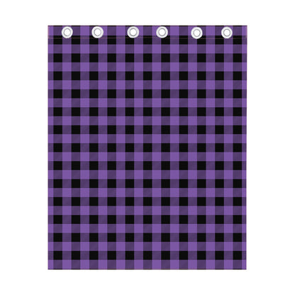 Purple And Black Buffalo Check Print Curtain