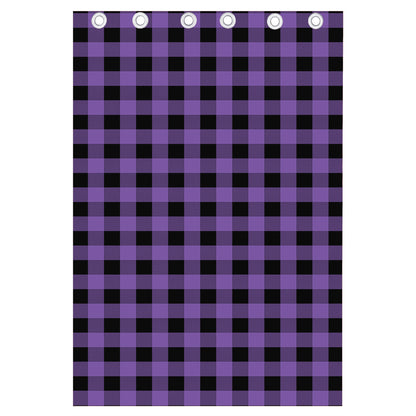 Purple And Black Buffalo Check Print Curtain