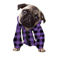 Purple And Black Buffalo Check Print Dog Zip Up Hoodie