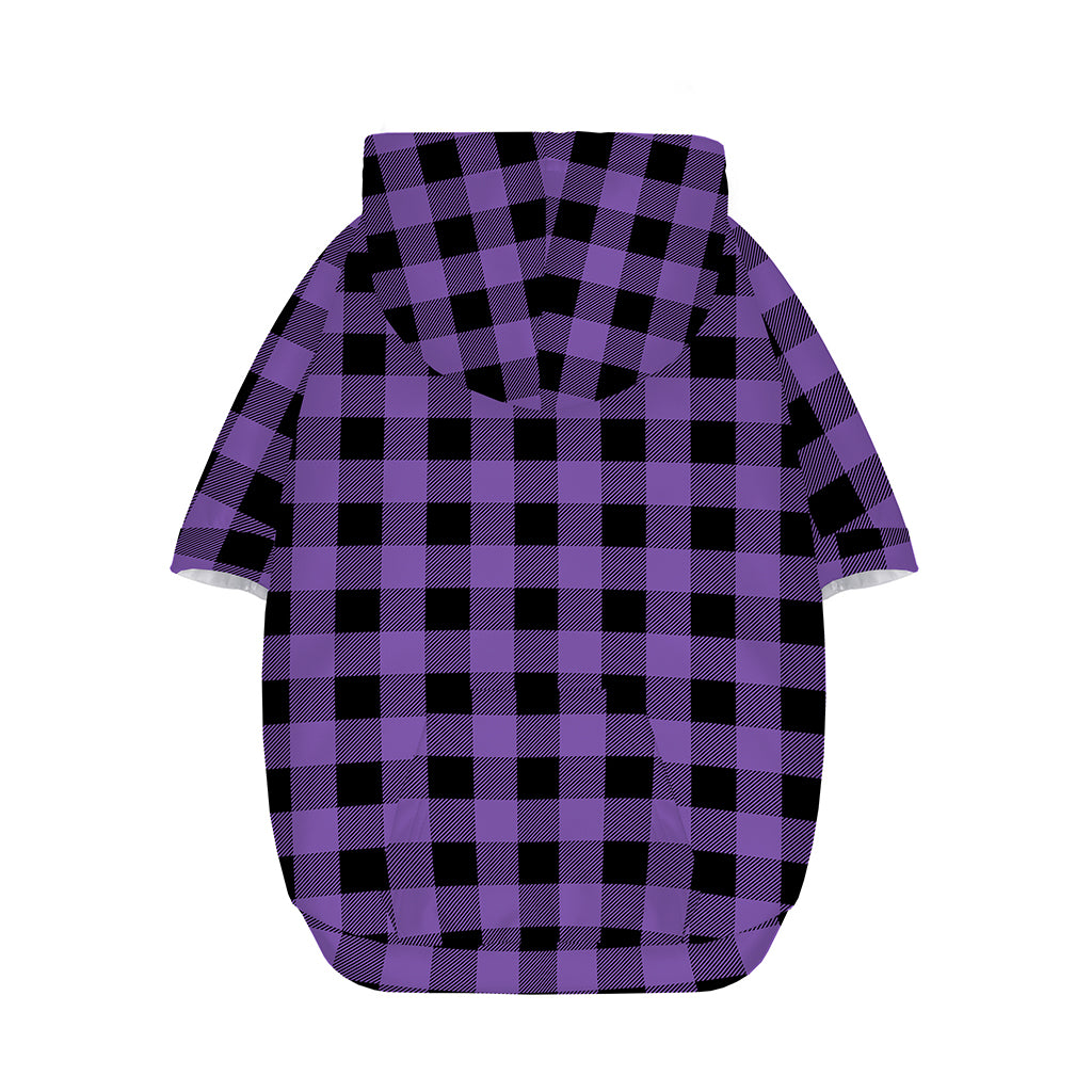 Purple And Black Buffalo Check Print Dog Zip Up Hoodie