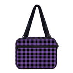 Purple And Black Buffalo Check Print Double Strap Bible Bag