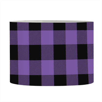Purple And Black Buffalo Check Print Drum Lamp Shade