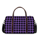 Purple And Black Buffalo Check Print Duffle Bag