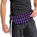 Purple And Black Buffalo Check Print Fanny Pack