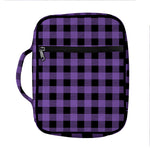 Purple And Black Buffalo Check Print Front Pocket Bible Bag