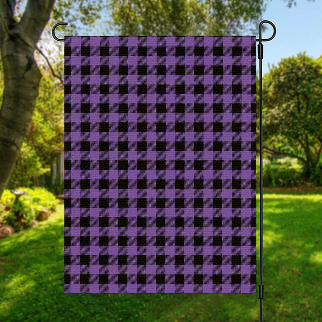 Purple And Black Buffalo Check Print Garden Flag