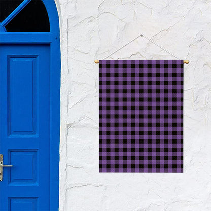Purple And Black Buffalo Check Print Garden Flag