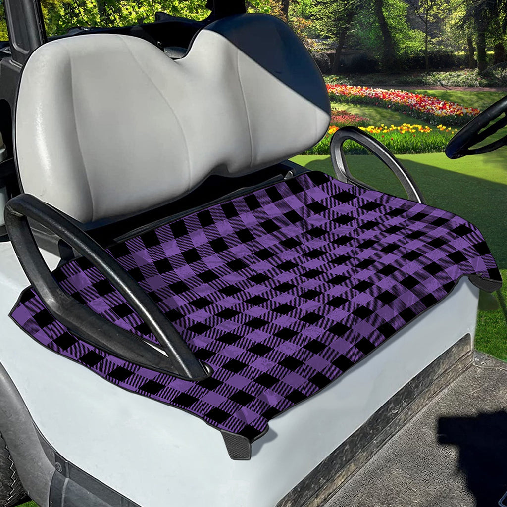 Purple And Black Buffalo Check Print Golf Cart Seat Cover