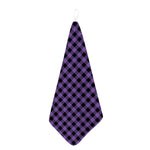 Purple And Black Buffalo Check Print Hand Towel