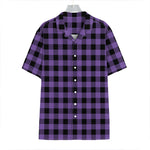 Purple And Black Buffalo Check Print Hawaiian Shirt