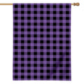 Purple And Black Buffalo Check Print House Flag