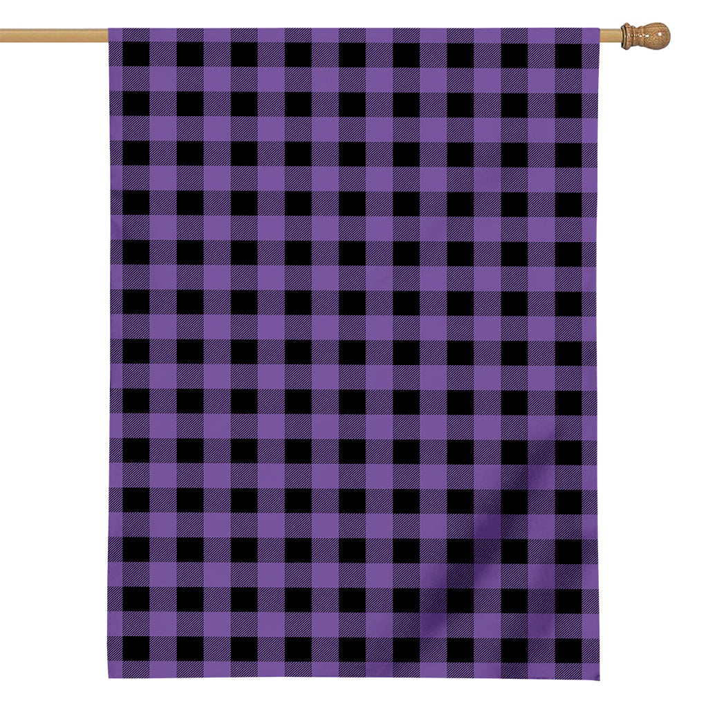 Purple And Black Buffalo Check Print House Flag