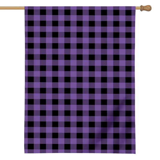 Purple And Black Buffalo Check Print House Flag