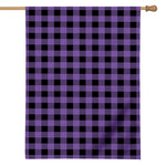 Purple And Black Buffalo Check Print House Flag