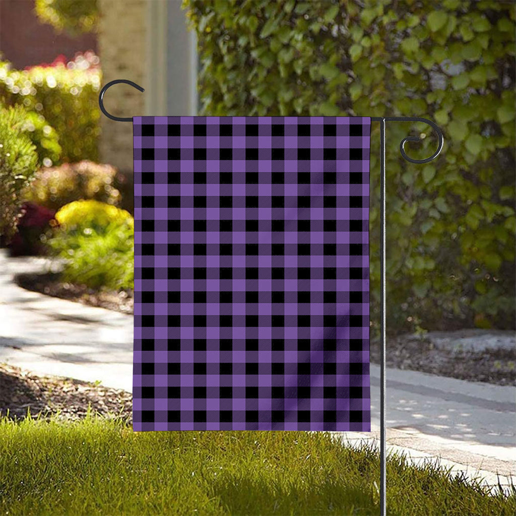 Purple And Black Buffalo Check Print House Flag