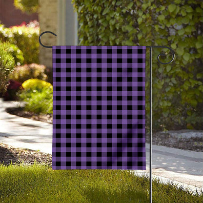 Purple And Black Buffalo Check Print House Flag