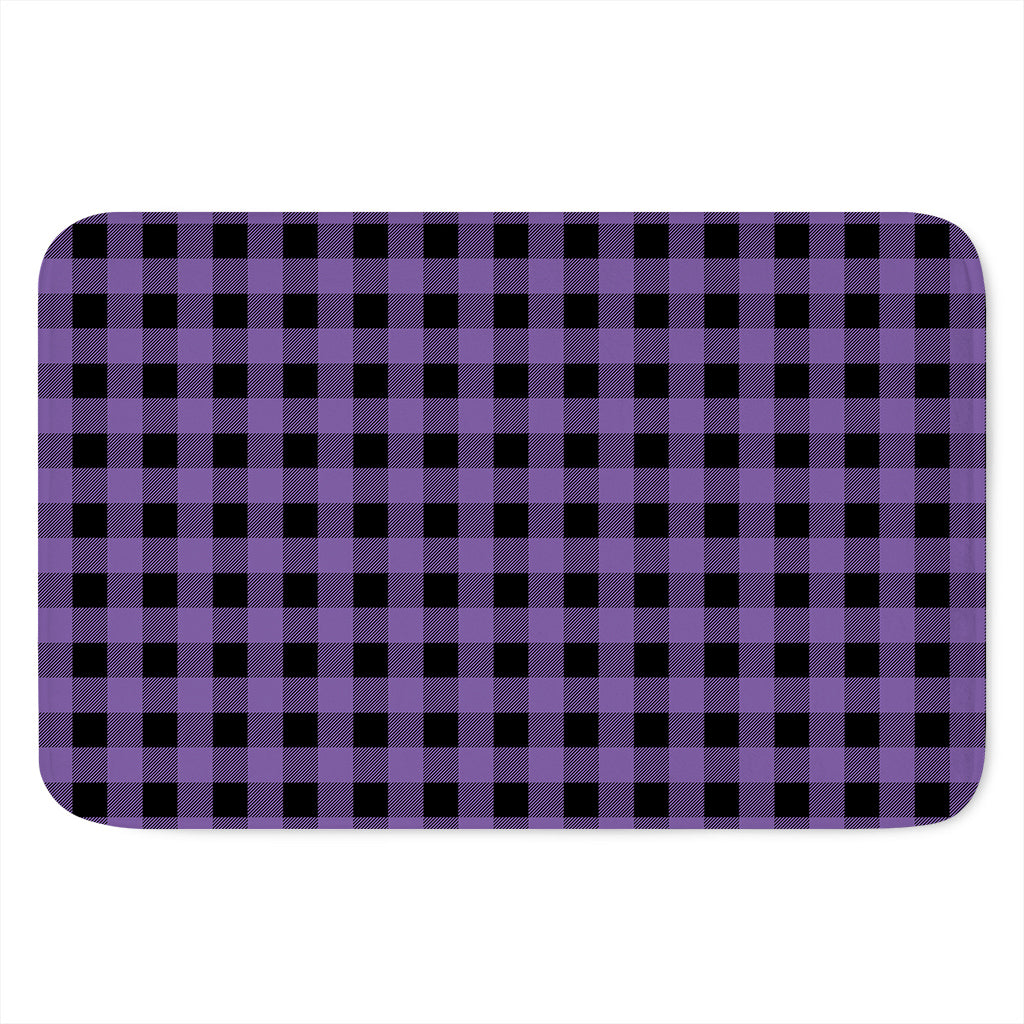 Purple And Black Buffalo Check Print Indoor Door Mat