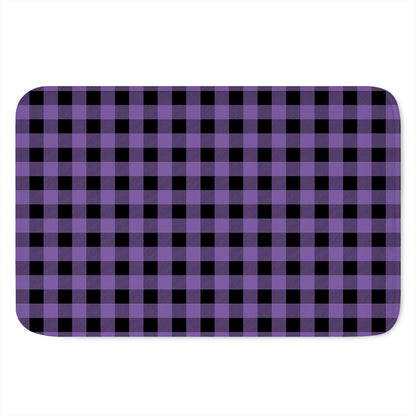 Purple And Black Buffalo Check Print Indoor Door Mat
