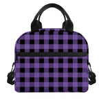 Purple And Black Buffalo Check Print Insulated Lunch Bag