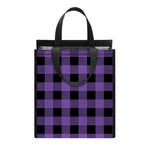Purple And Black Buffalo Check Print Insulated Lunch Tote