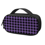 Purple And Black Buffalo Check Print Insulin Cooler Travel Case
