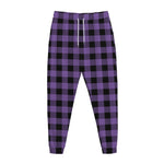 Purple And Black Buffalo Check Print Jogger Pants