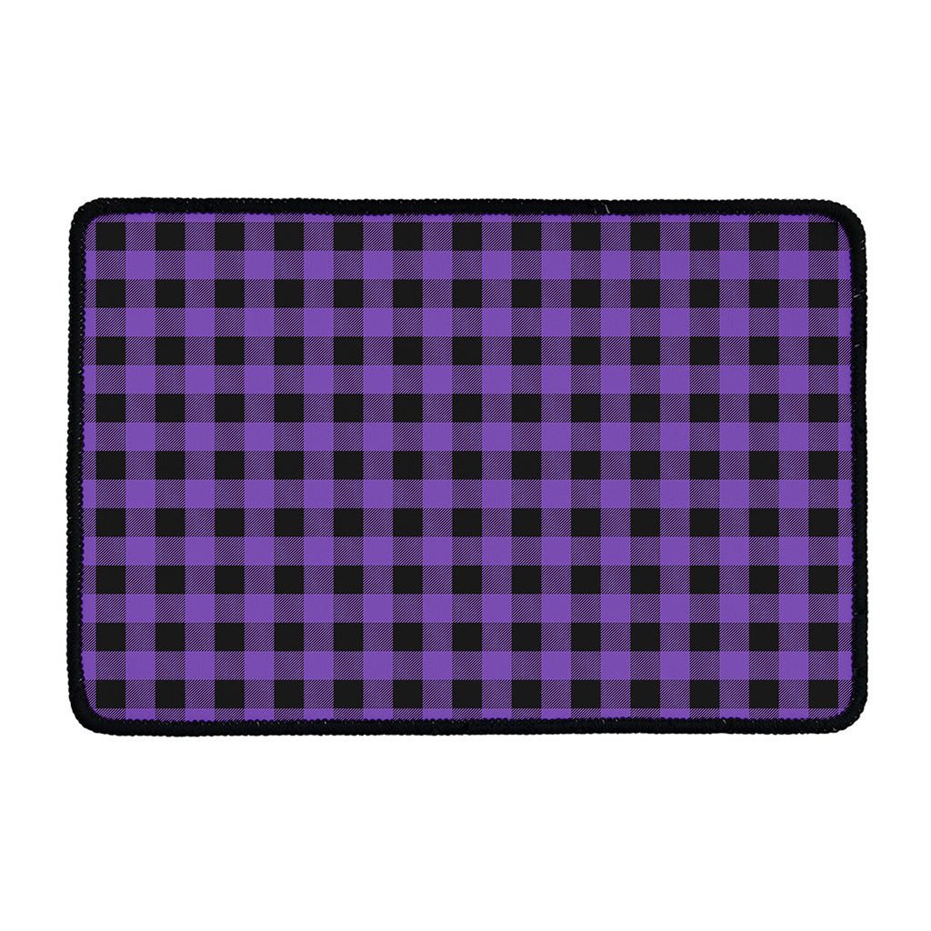 Purple And Black Buffalo Check Print Kitchen Mat
