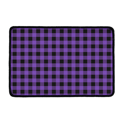 Purple And Black Buffalo Check Print Kitchen Mat