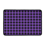 Purple And Black Buffalo Check Print Kitchen Mat