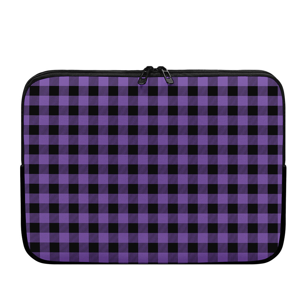 Purple And Black Buffalo Check Print Laptop Sleeve