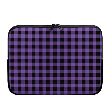 Purple And Black Buffalo Check Print Laptop Sleeve