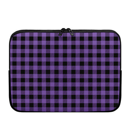 Purple And Black Buffalo Check Print Laptop Sleeve