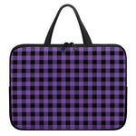 Purple And Black Buffalo Check Print Laptop Sleeve With Handle