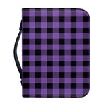 Purple And Black Buffalo Check Print Leather Bible Cover