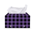 Purple And Black Buffalo Check Print Leather Tissue Box Cover