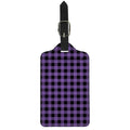 Purple And Black Buffalo Check Print Luggage Tag
