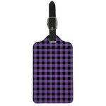 Purple And Black Buffalo Check Print Luggage Tag