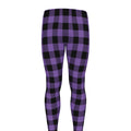 Purple And Black Buffalo Check Print Men's Leggings