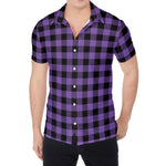 Purple And Black Buffalo Check Print Men's Shirt