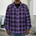 Purple And Black Buffalo Check Print Men's Shirt Jacket