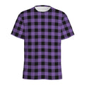 Purple And Black Buffalo Check Print Men's Athletic T-Shirt