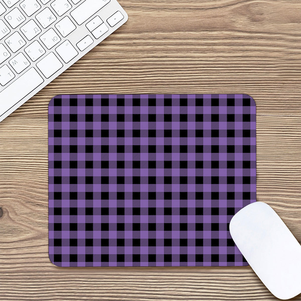Purple And Black Buffalo Check Print Mouse Pad