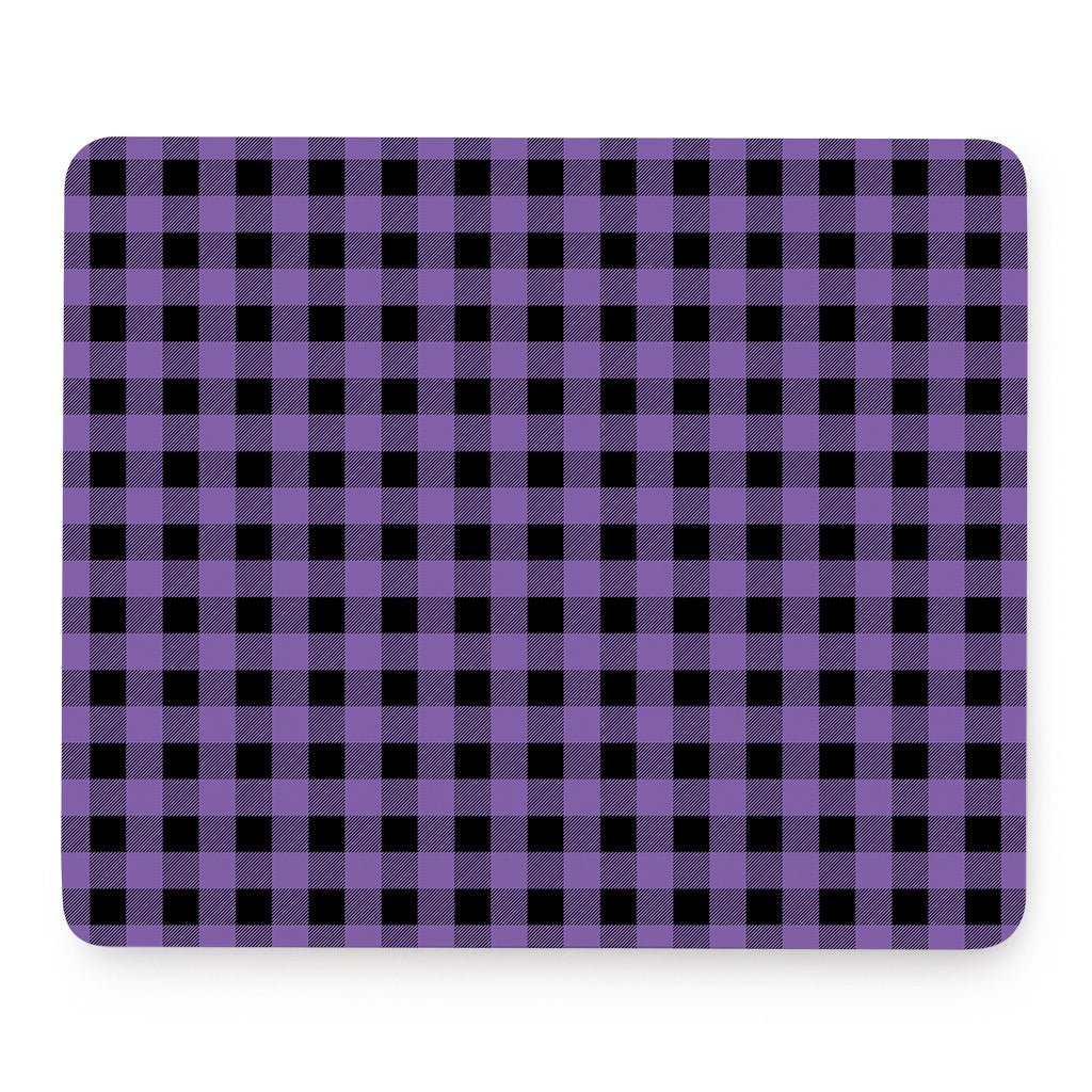 Purple And Black Buffalo Check Print Mouse Pad