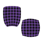 Purple And Black Buffalo Check Print Office Chair Cover