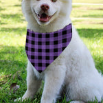 Purple And Black Buffalo Check Print Over The Collar Dog Bandana