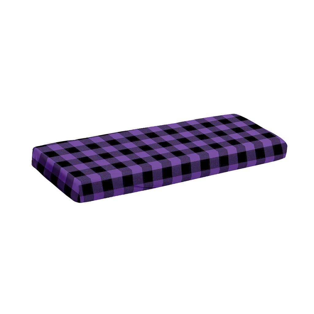 Purple And Black Buffalo Check Print Piano Keyboard Cover