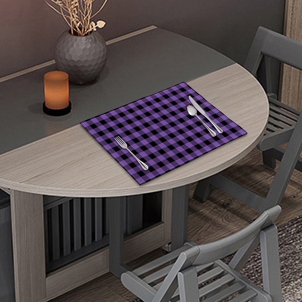 Purple And Black Buffalo Check Print Placemat