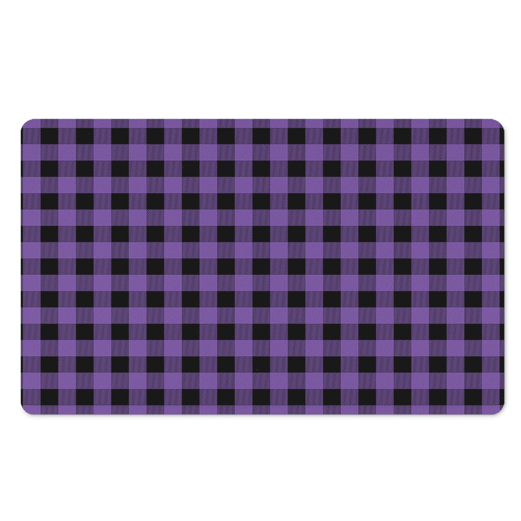 Purple And Black Buffalo Check Print Polyester Doormat