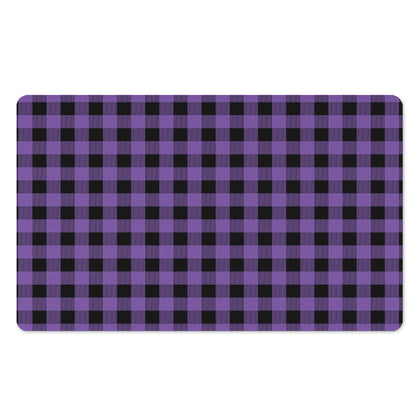 Purple And Black Buffalo Check Print Polyester Doormat