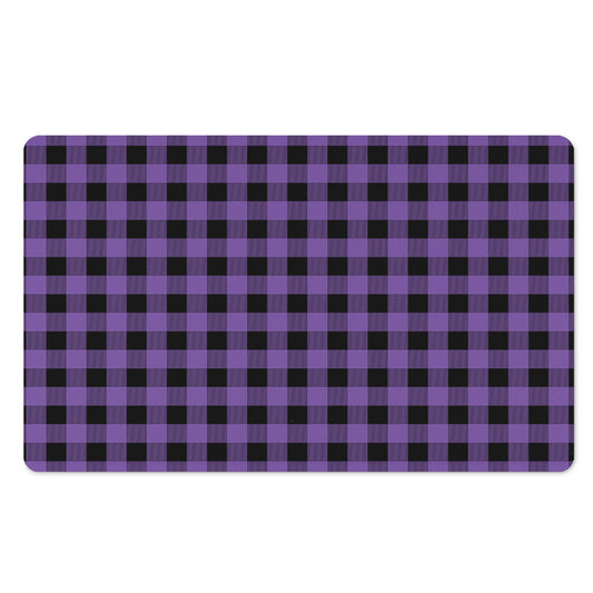 Purple And Black Buffalo Check Print Polyester Doormat